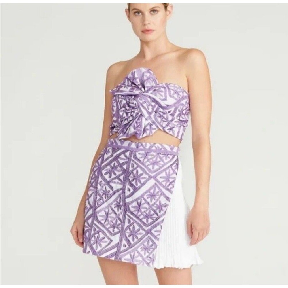 Amur Outfit Ophir Bustier And Brisa Pleated Mini Skort Purple Size 0